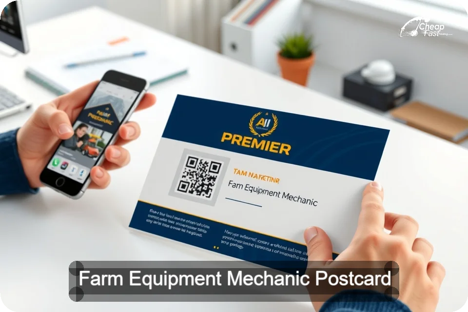 Farm Equipment Mechanic Postcard Sample 01 · 6" x 9" design sample