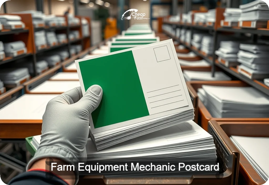 Farm Equipment Mechanic Postcard Sample 02 · 6" x 11" design sample