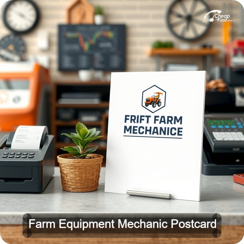 Farm Equipment Mechanic Postcard Sample 03 · 5" x 5" design sample
