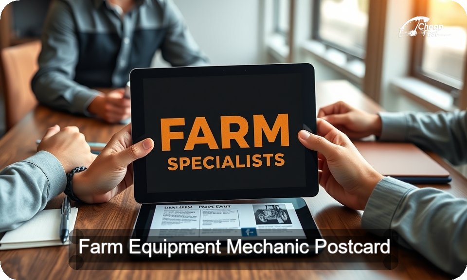 Farm Equipment Mechanic Postcard Sample 05 · 4" x 9" design sample