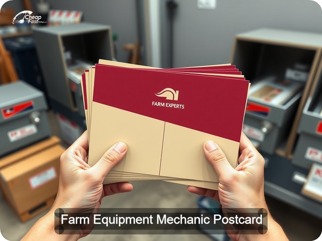 Farm Equipment Mechanic Postcard Sample 07 · 6.5" x 9" design sample