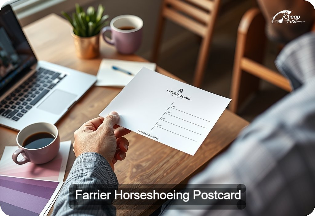 Farrier Horseshoeing Postcard Sample 02 · 4" x 6" design sample