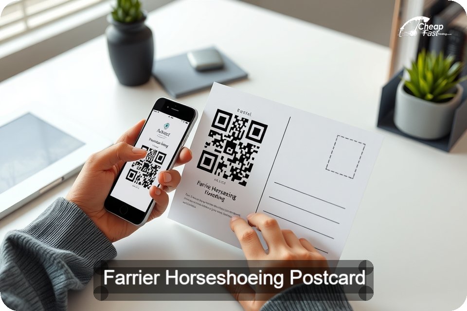 Farrier Horseshoeing Postcard Sample 04 · 6" x 9" design sample