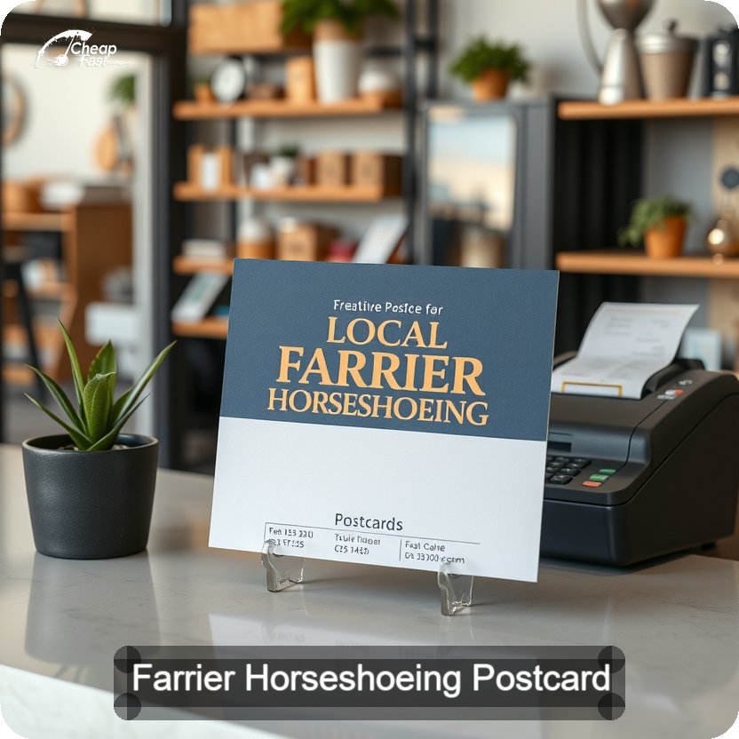 Farrier Horseshoeing Postcard Sample 06 · 5" x 5" design sample