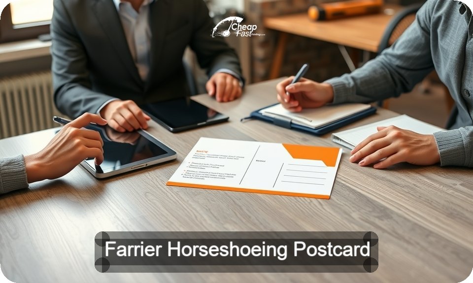 Farrier Horseshoeing Postcard Sample 08 · 4" x 9" design sample