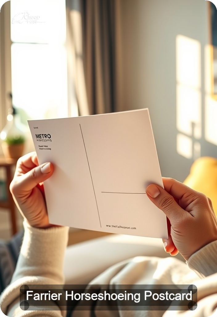 Farrier Horseshoeing Postcard Sample 09 · 4.5" x 6.5" design sample