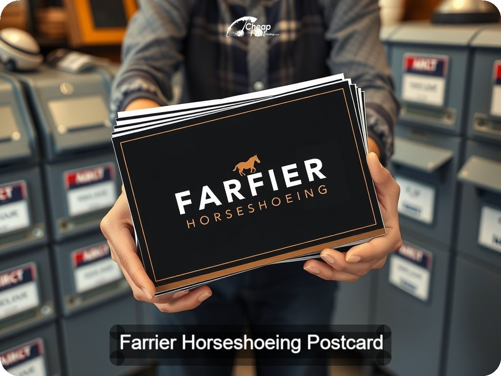 Farrier Horseshoeing Postcard Sample 10 · 6.5" x 9" design sample