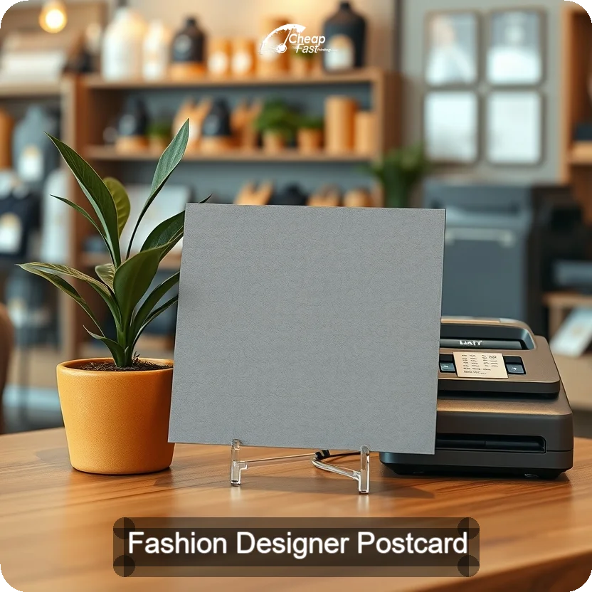 Fashion Designer Postcard Sample 09 · 5" x 5" design sample