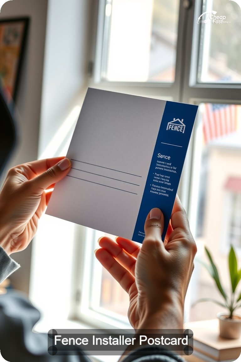 Fence Installer Postcard Sample 01 · 4.5" x 11" design sample