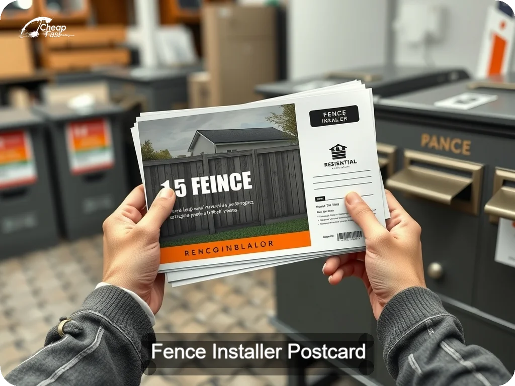 Fence Installer Postcard Sample 10 · 6.5" x 9" design sample