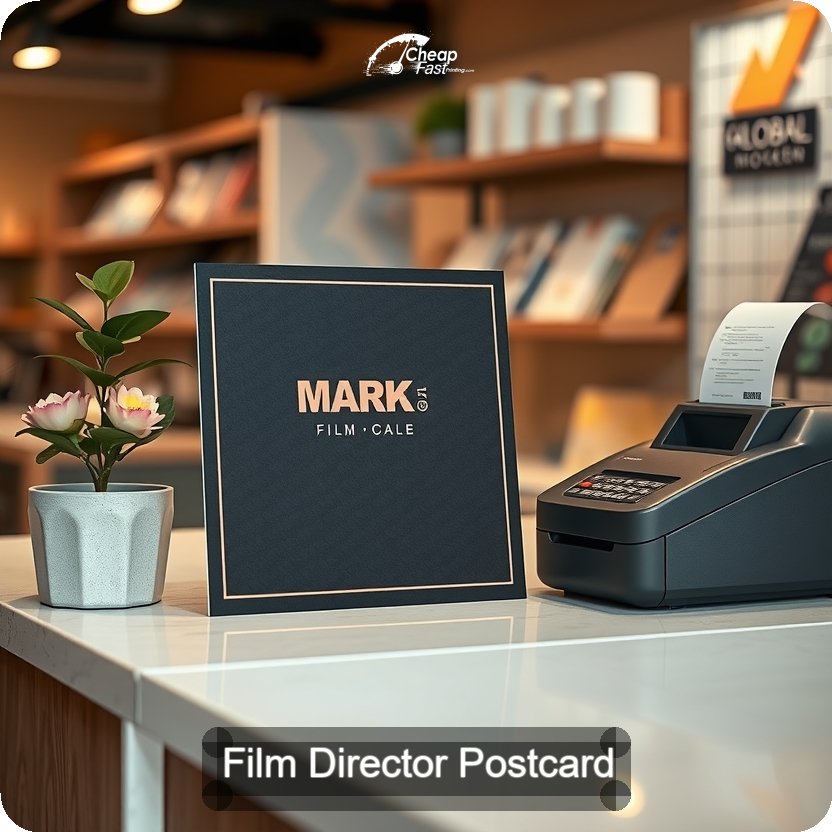 Film Director Postcard Sample 07 · 5" x 5" design sample