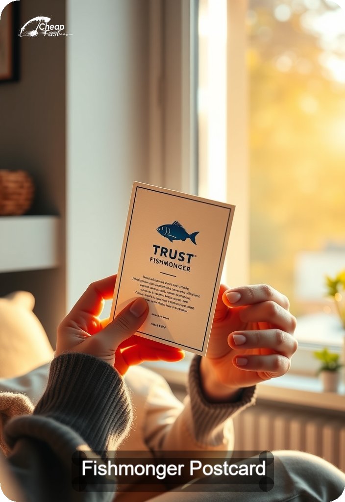 Fishmonger Postcard Sample 02 · 4.5" x 6.5" design sample