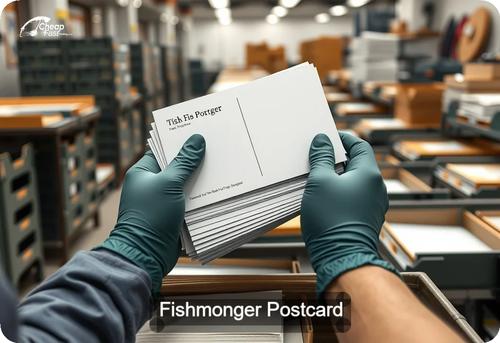 Fishmonger Postcard Sample 08 · 6" x 11" design sample