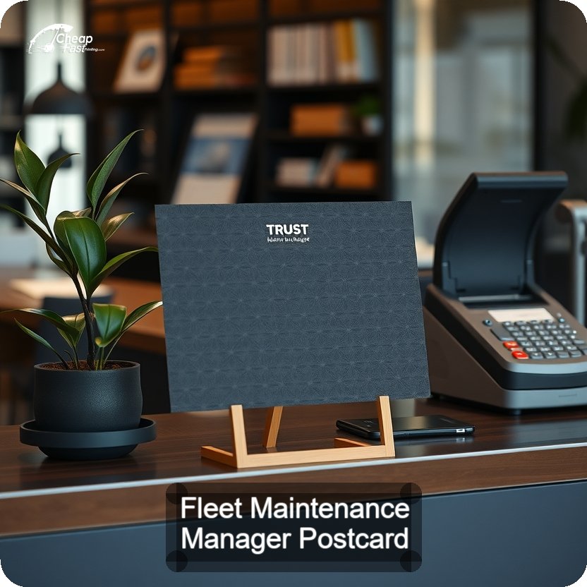 Fleet Maintenance Manager Postcard Sample 01 · 5" x 5" design sample