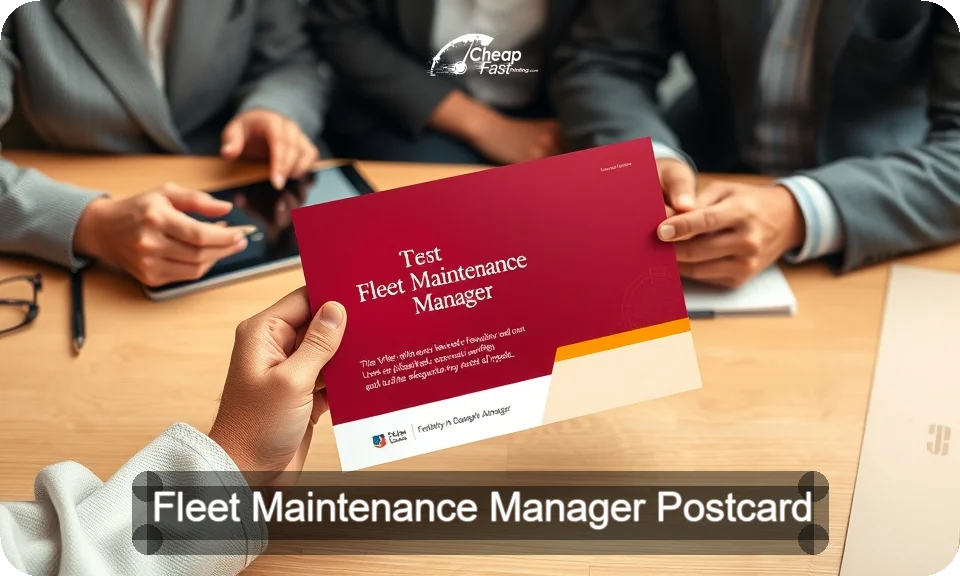 Fleet Maintenance Manager Postcard Sample 03 · 4" x 9" design sample