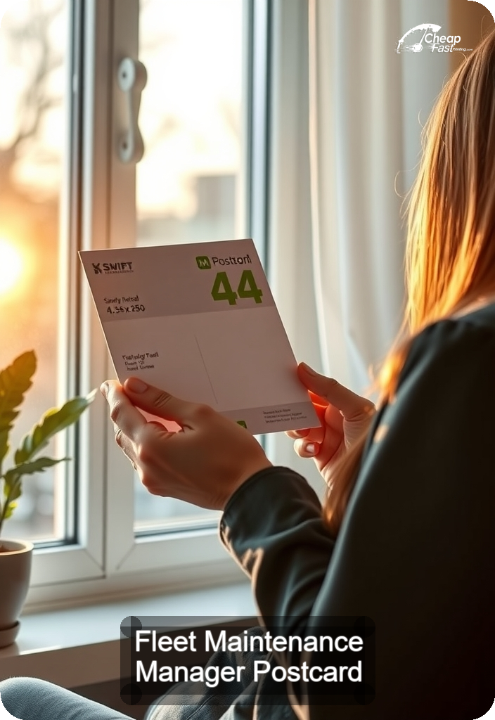 Fleet Maintenance Manager Postcard Sample 04 · 4.5" x 6.5" design sample