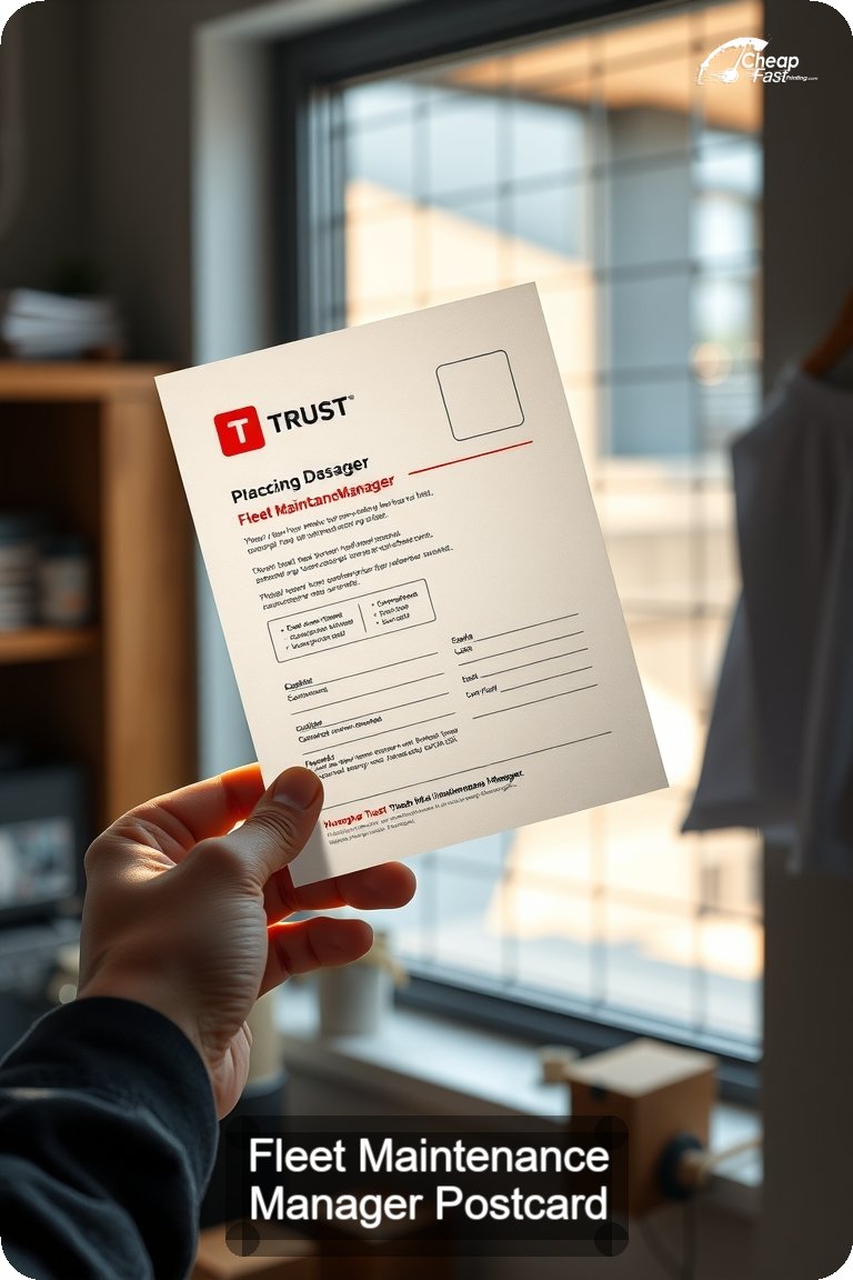 Fleet Maintenance Manager Postcard Sample 06 · 4.5" x 11" design sample