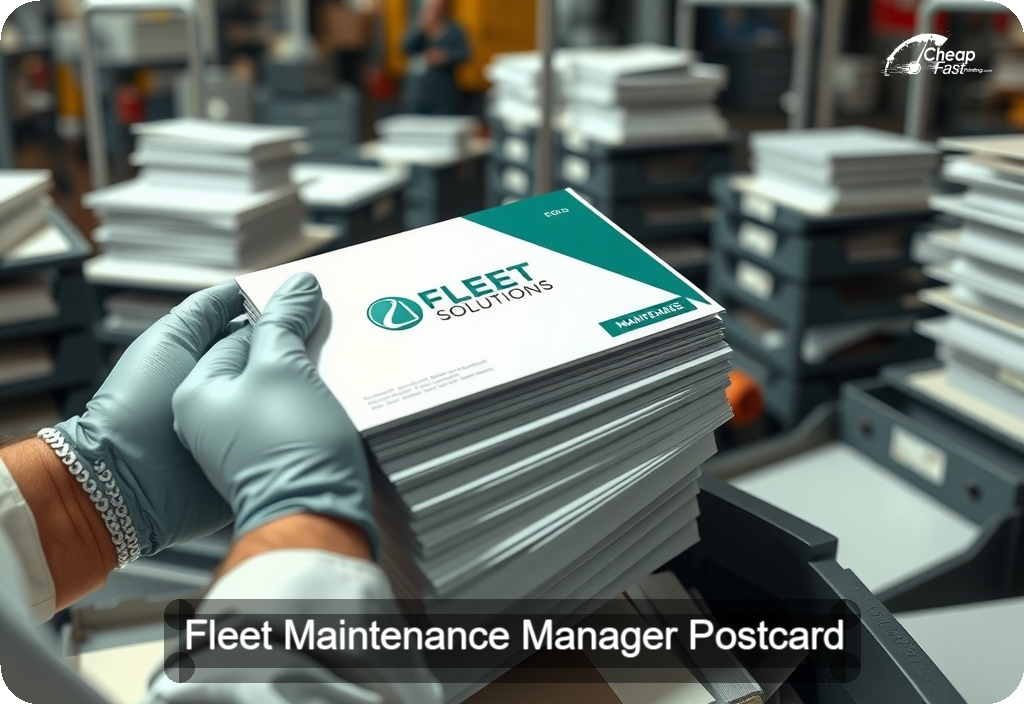 Fleet Maintenance Manager Postcard Sample 10 · 6" x 11" design sample