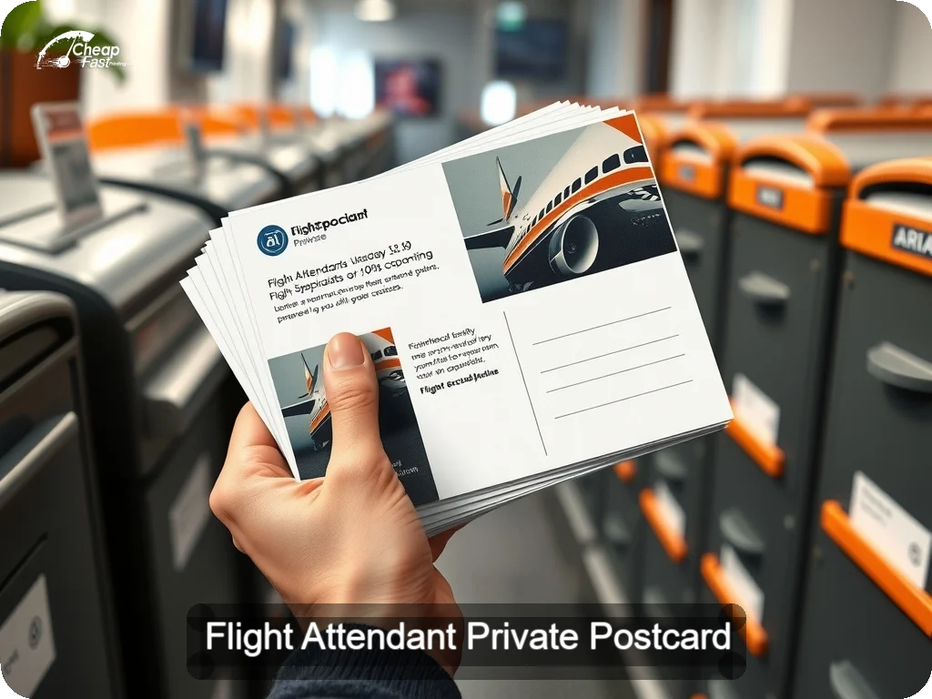Flight Attendant Private Postcard Sample 03 · 6.5" x 9" design sample