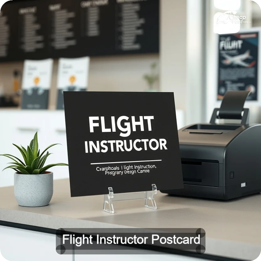 Flight Instructor Postcard Sample 07 · 5" x 5" design sample