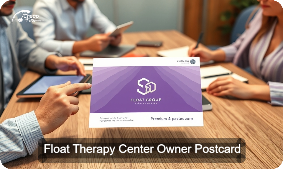 Float Therapy Center Owner Postcard Sample 06 · 4" x 9" design sample