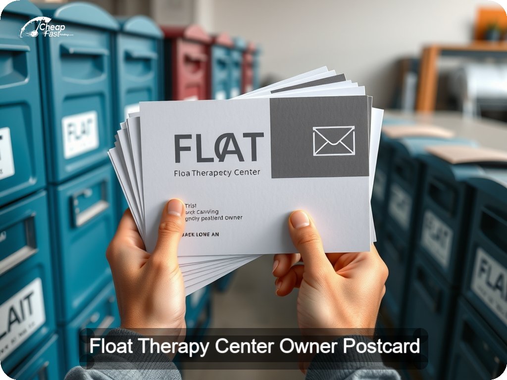 Float Therapy Center Owner Postcard Sample 08 · 6.5" x 9" design sample