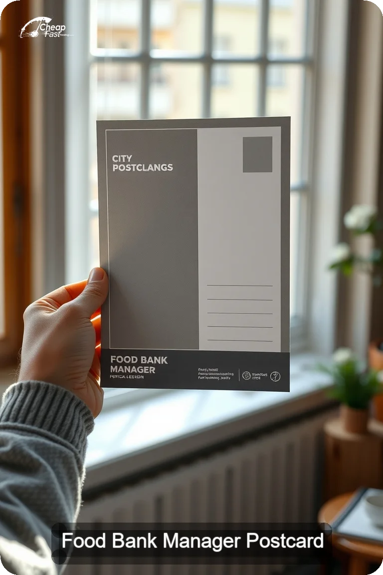 Food Bank Manager Postcard Sample 04 · 4.5" x 11" design sample