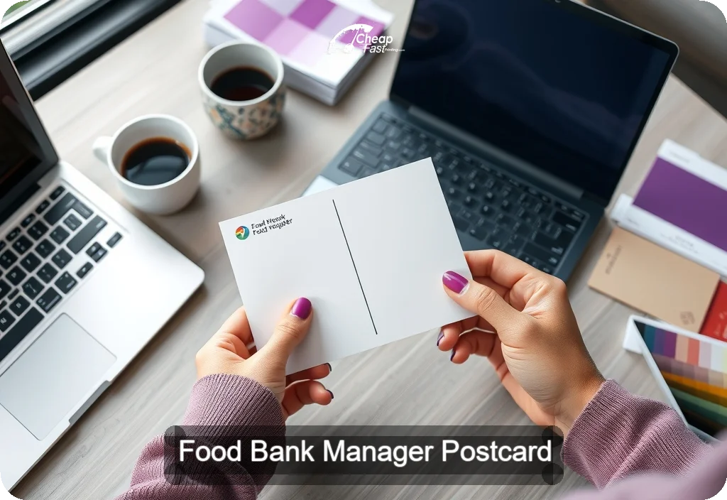 Food Bank Manager Postcard Sample 05 · 4" x 6" design sample