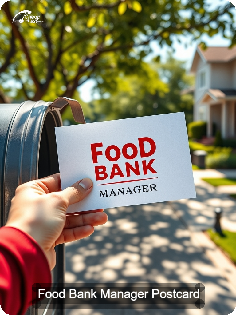 Food Bank Manager Postcard Sample 06 · 5" x 7" design sample