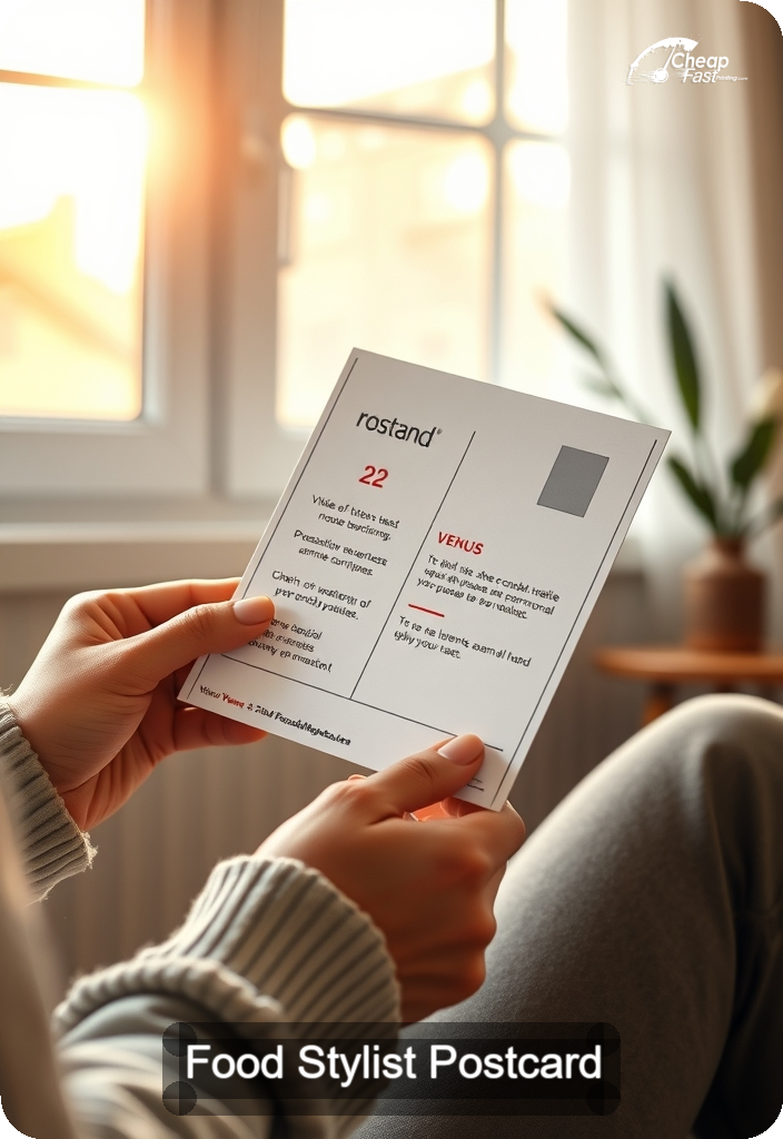 Food Stylist Postcard Sample 10 · 4.5" x 6.5" design sample