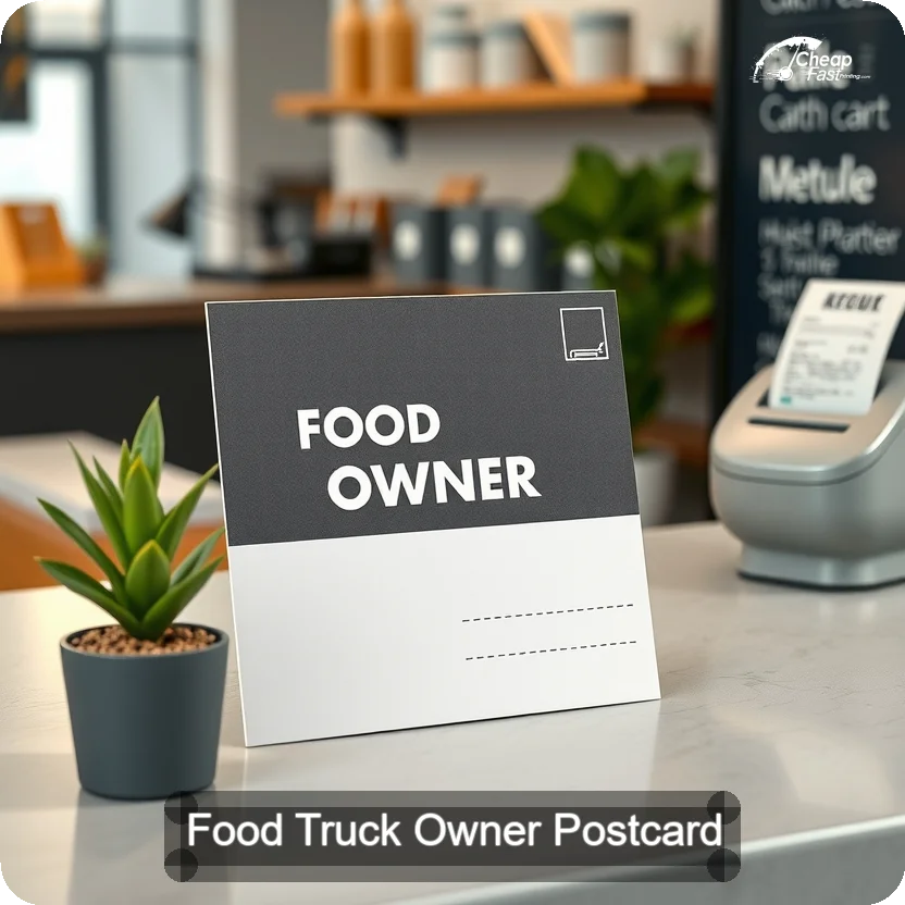 Food Truck Owner Postcard Sample 02 · 5" x 5" design sample