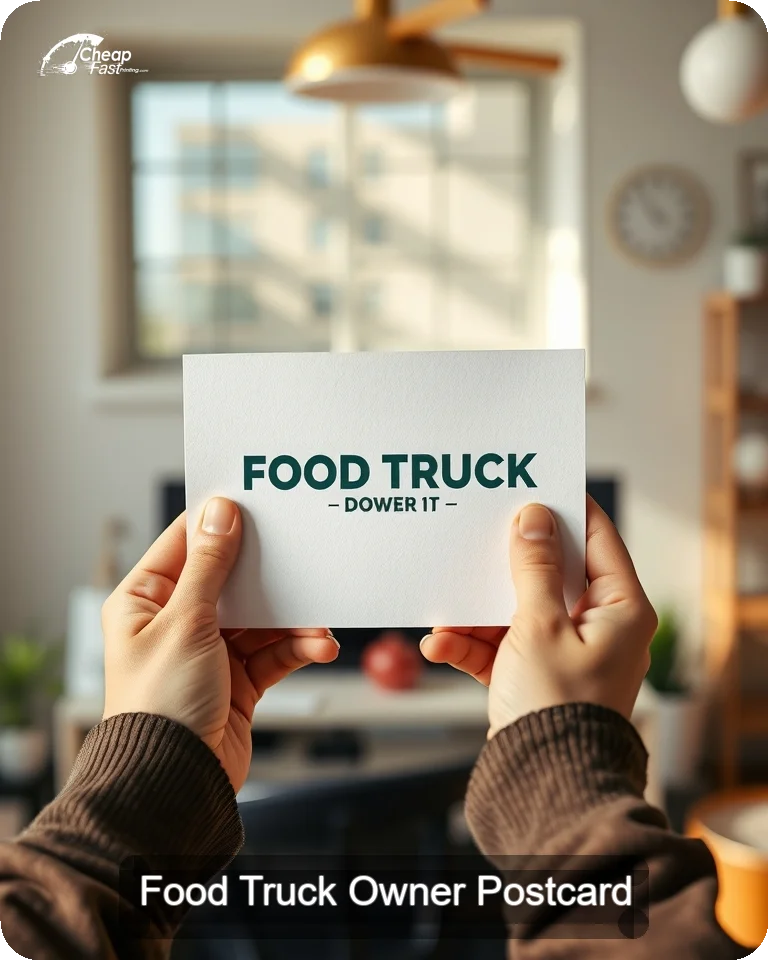 Food Truck Owner Postcard Sample 03 · 4.25" x 5.5" design sample