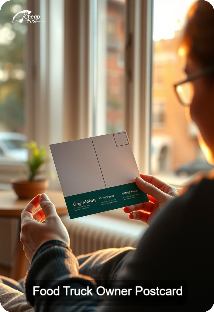 Food Truck Owner Postcard Sample 05 · 4.5" x 6.5" design sample