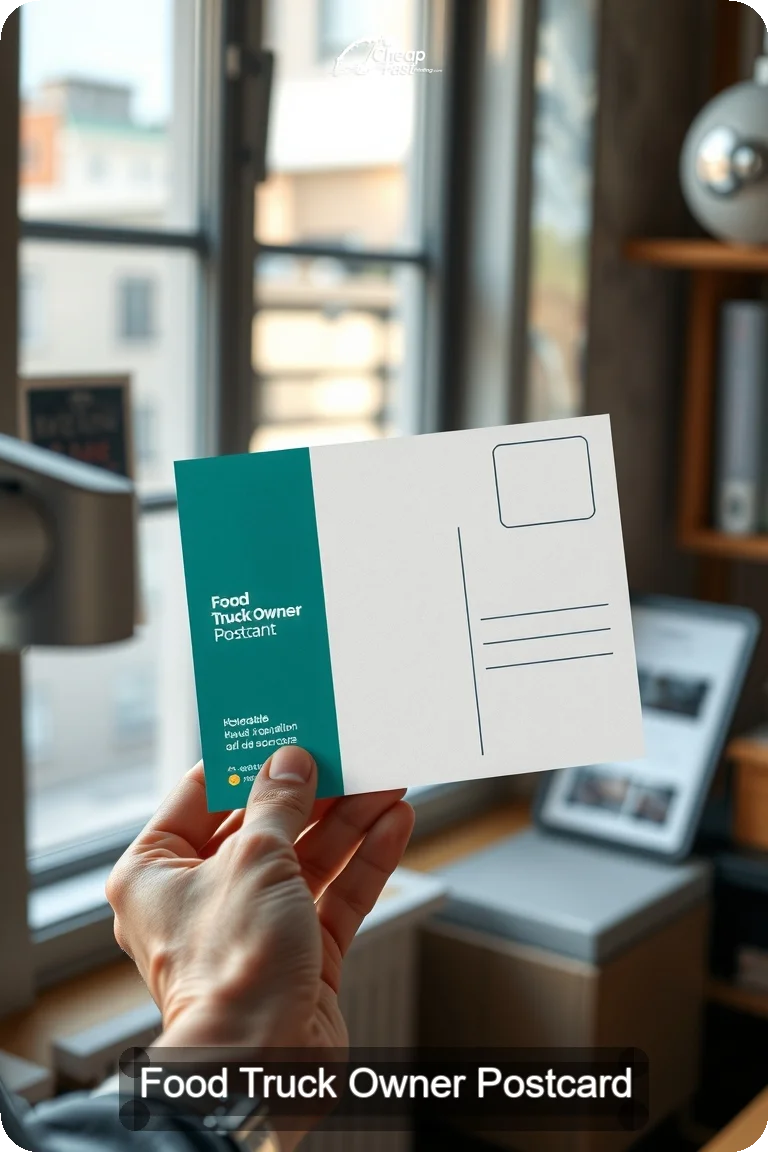 Food Truck Owner Postcard Sample 07 · 4.5" x 11" design sample