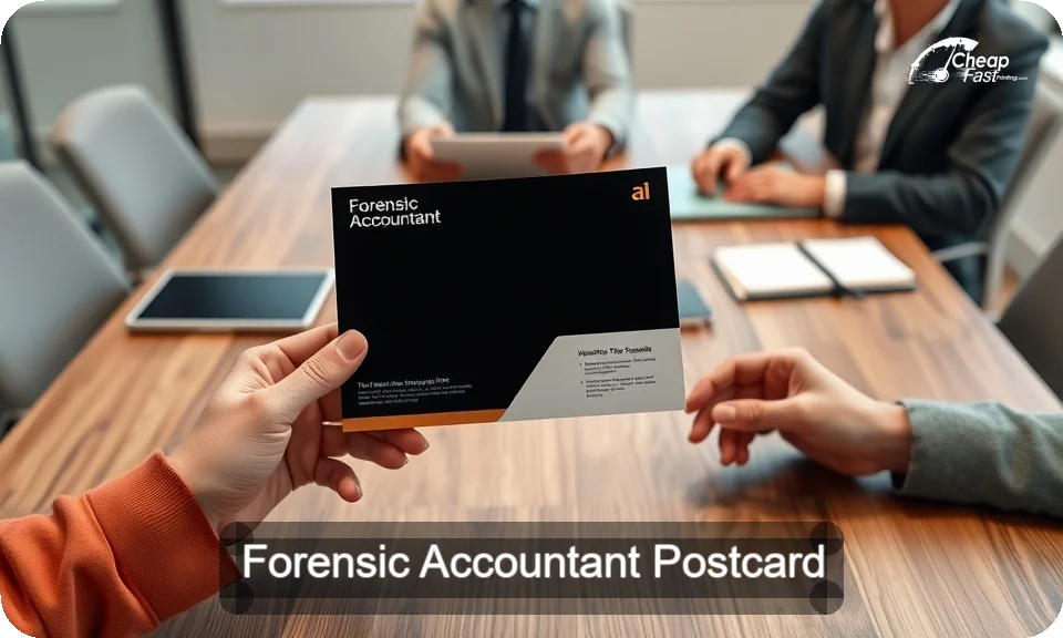 Forensic Accountant Postcard Sample 03 · 4" x 9" design sample