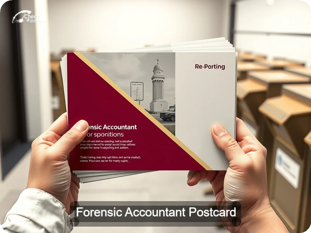 Forensic Accountant Postcard Sample 05 · 6.5" x 9" design sample