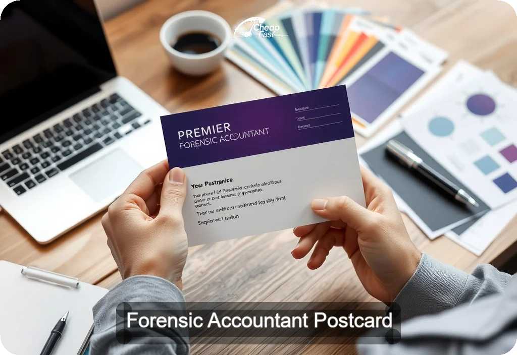 Forensic Accountant Postcard Sample 07 · 4" x 6" design sample