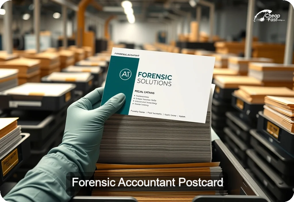Forensic Accountant Postcard Sample 10 · 6" x 11" design sample