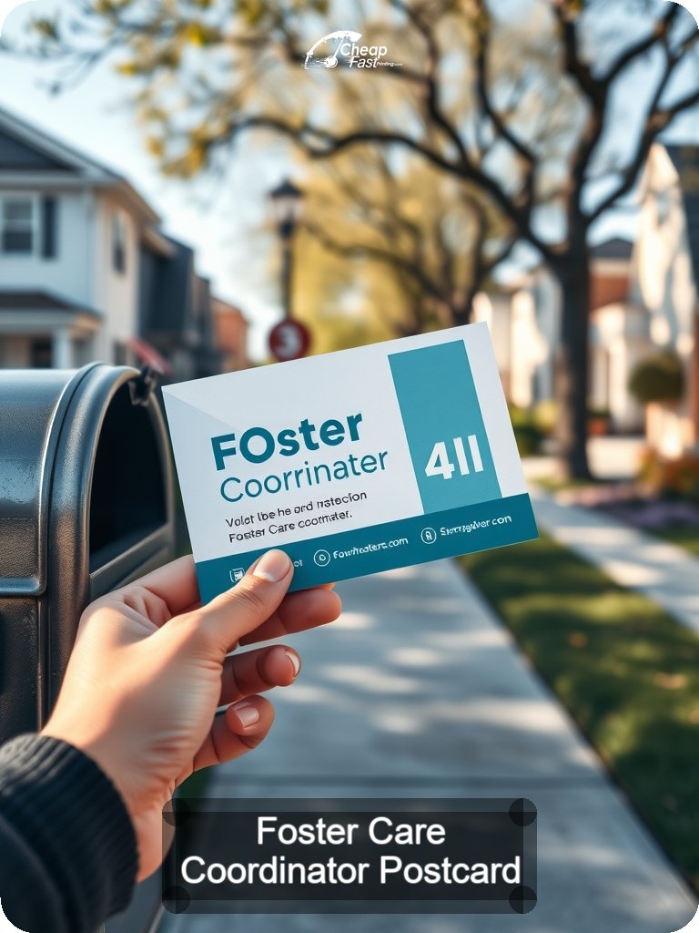 Foster Care Coordinator Postcard Sample 05 · 5" x 7" design sample