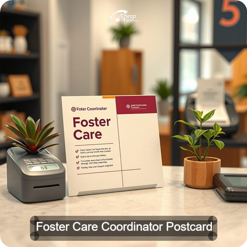 Foster Care Coordinator Postcard Sample 08 · 5" x 5" design sample