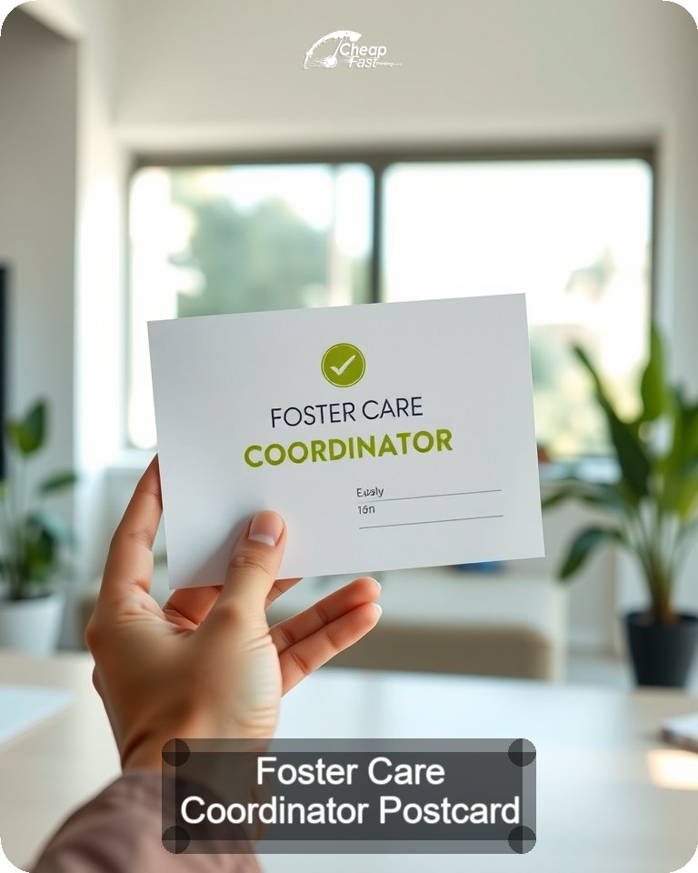Foster Care Coordinator Postcard Sample 09 · 4.25" x 5.5" design sample