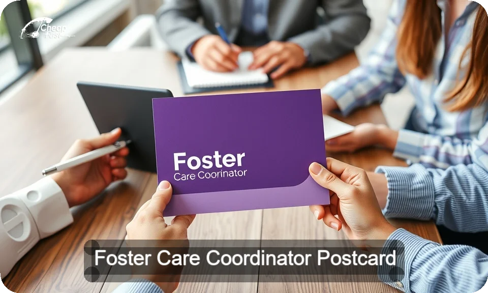 Foster Care Coordinator Postcard Sample 10 · 4" x 9" design sample