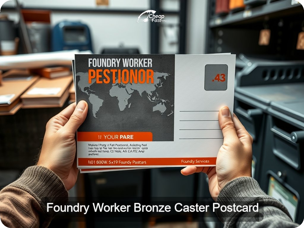 Foundry Worker Bronze Caster Postcard Sample 08 · 6.5" x 9" design sample