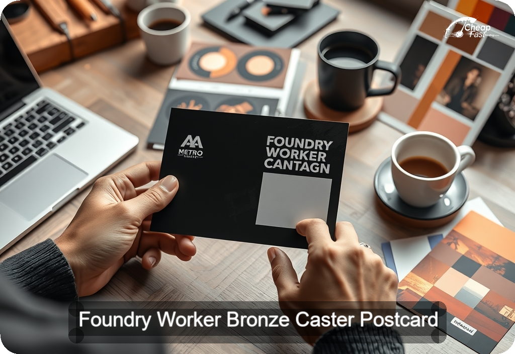 Foundry Worker Bronze Caster Postcard Sample 10 · 4" x 6" design sample