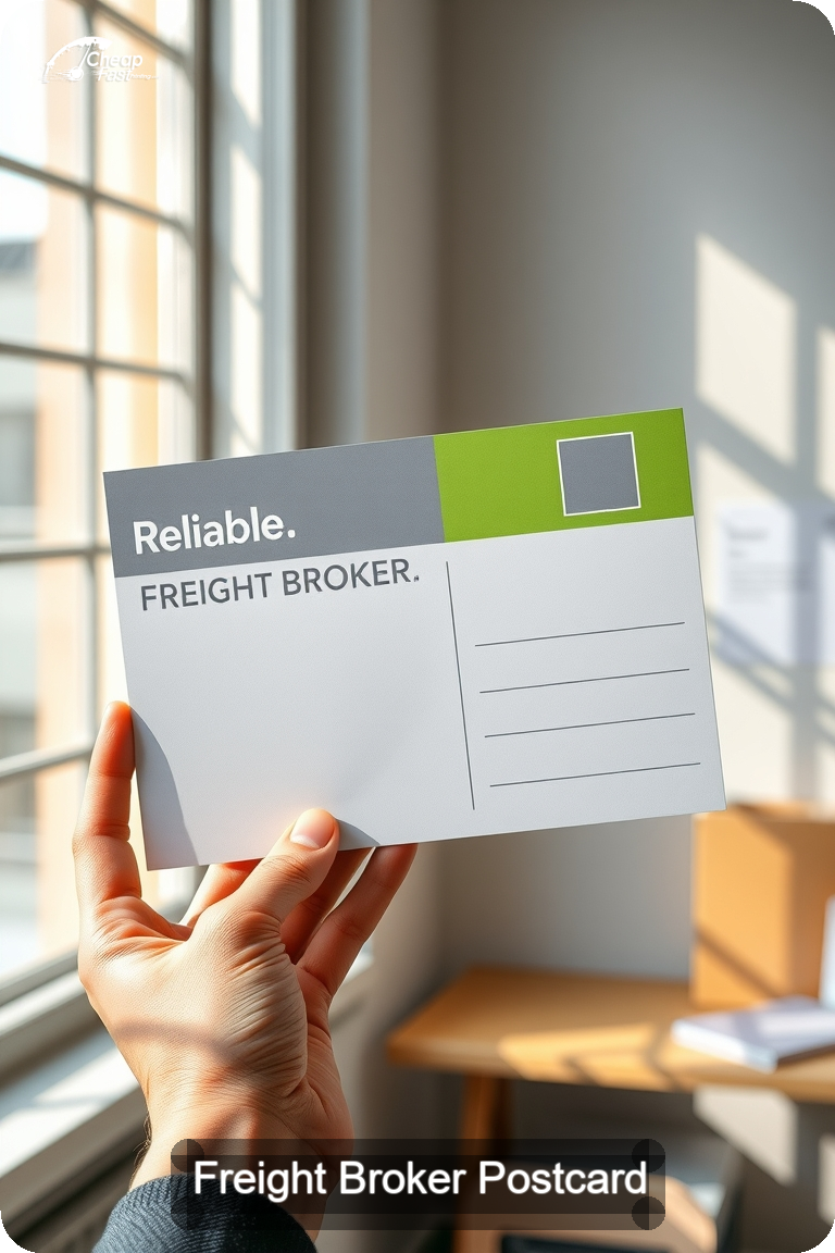 Freight Broker Postcard Sample 07 · 4.5" x 11" design sample