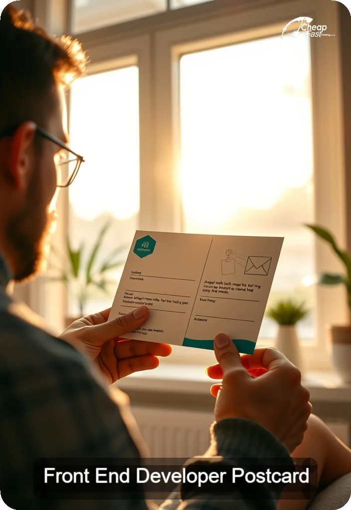 Front End Developer Postcard Sample 01 · 4.5" x 6.5" design sample