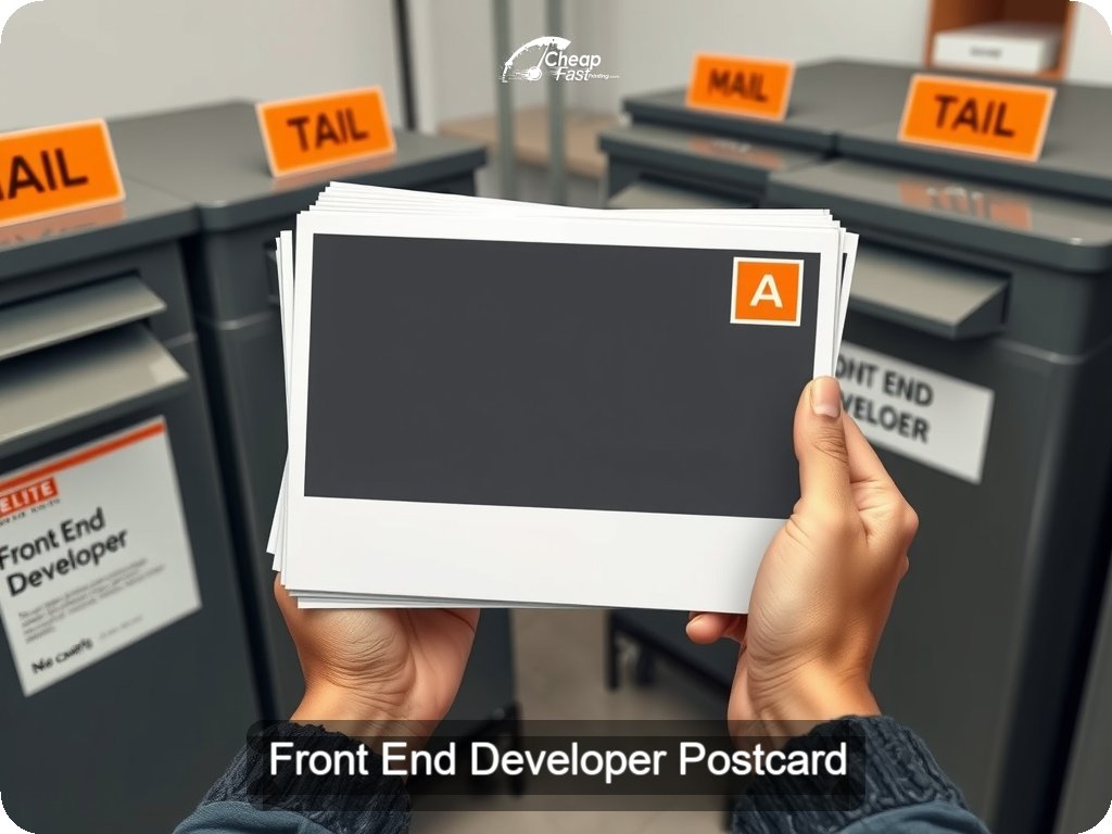 Front End Developer Postcard Sample 02 · 6.5" x 9" design sample