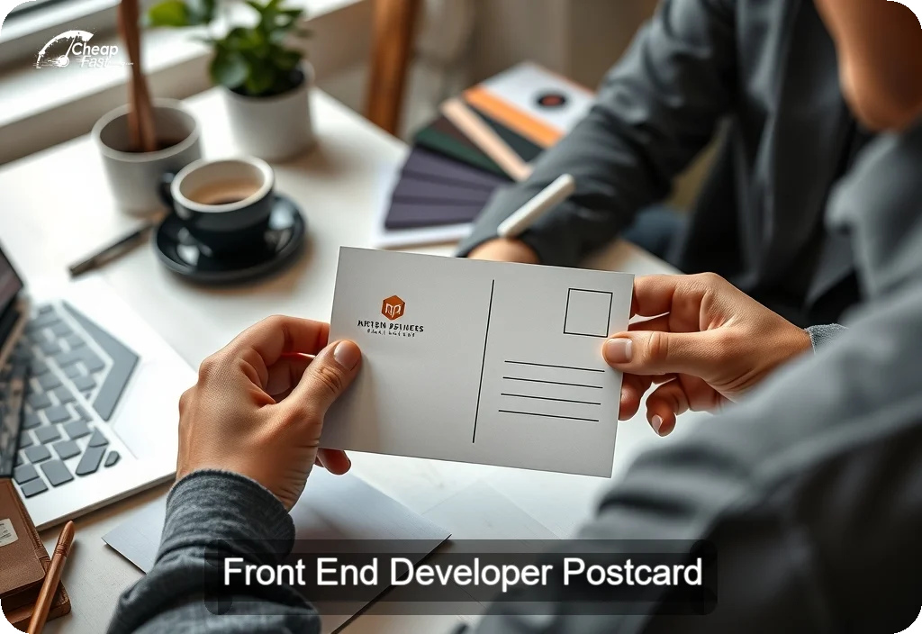 Front End Developer Postcard Sample 04 · 4" x 6" design sample