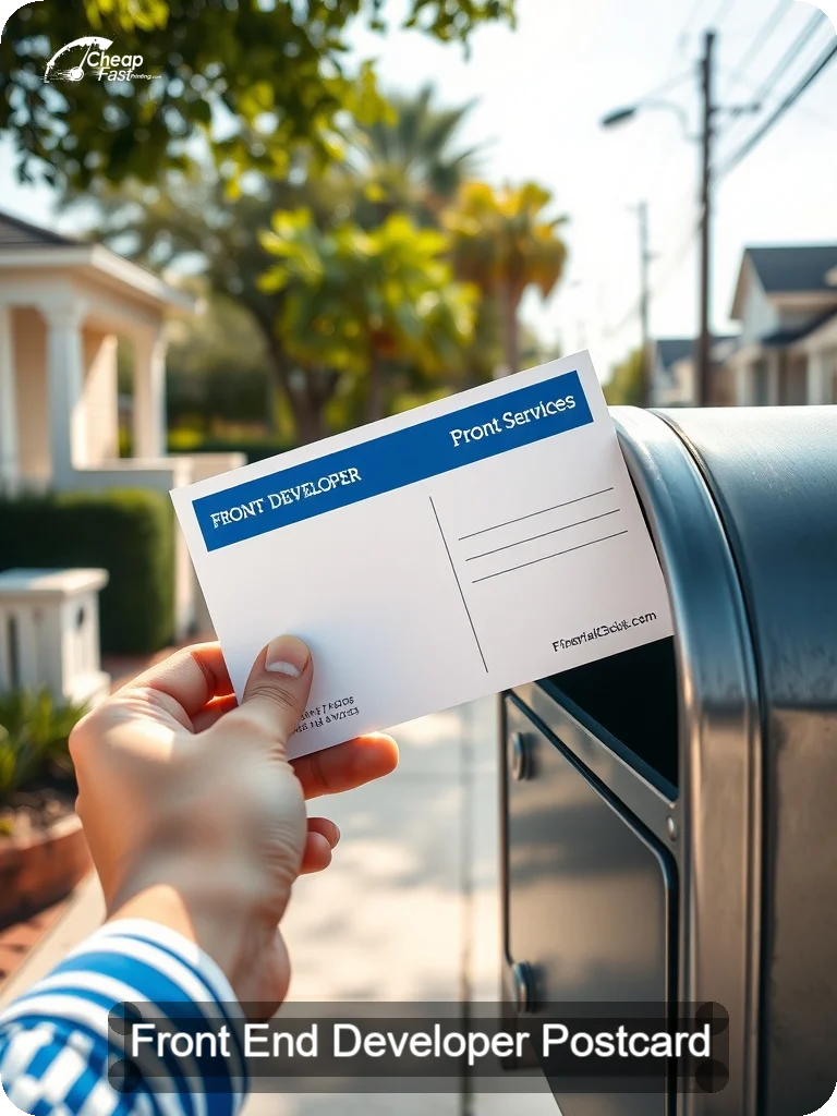 Front End Developer Postcard Sample 05 · 5" x 7" design sample