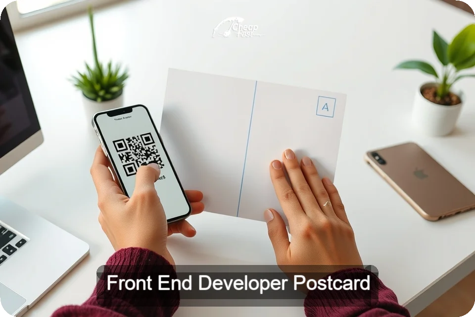 Front End Developer Postcard Sample 06 · 6" x 9" design sample
